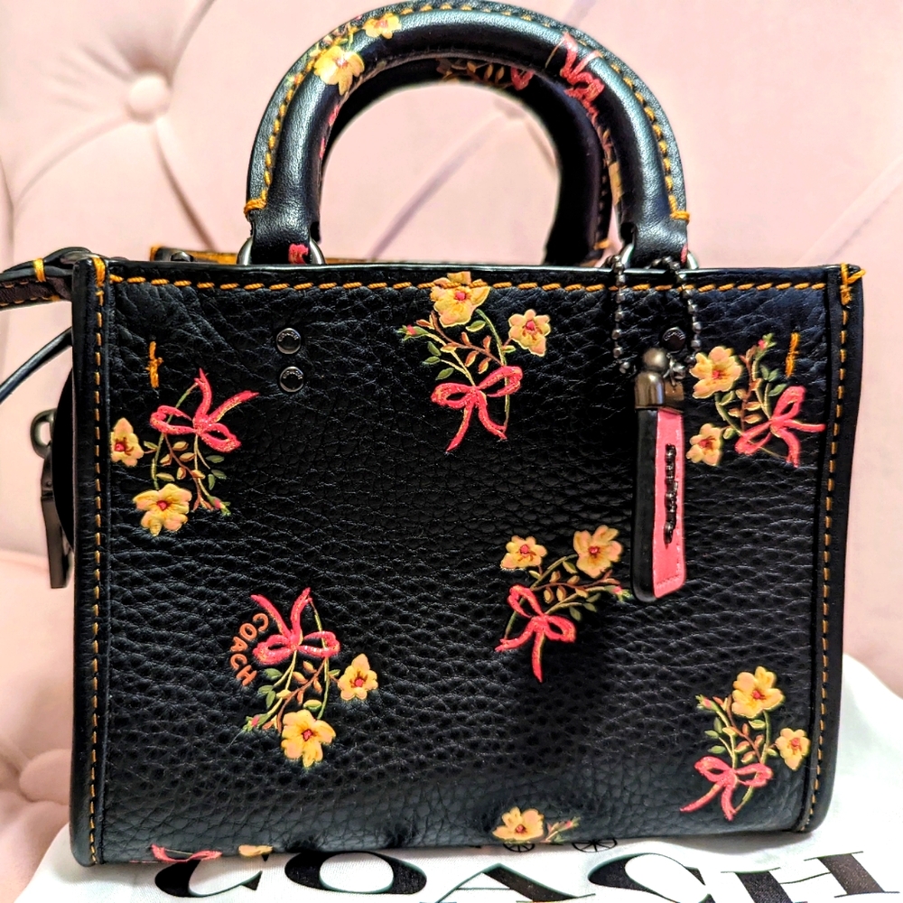 Coach Rogue 17 Black Floral
